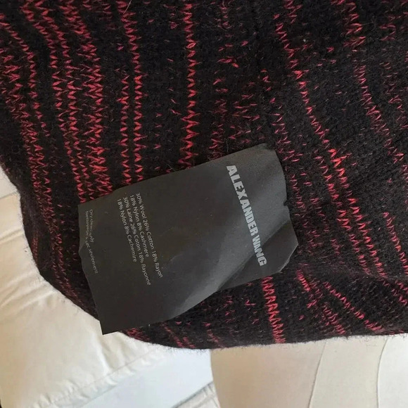 Alexander Wang Red Black Infinity Scarf - Picture 3 of 5